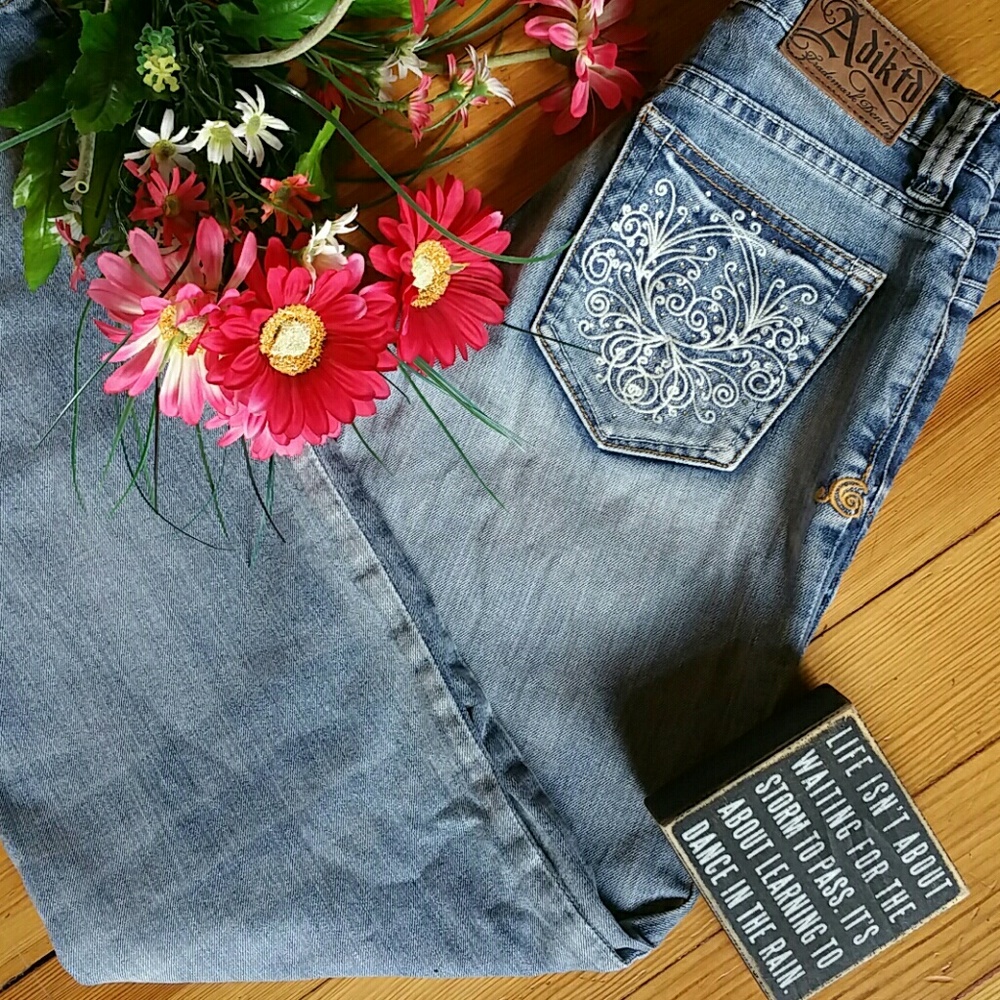 Adiktd Straight Leg Jeans Embellishments